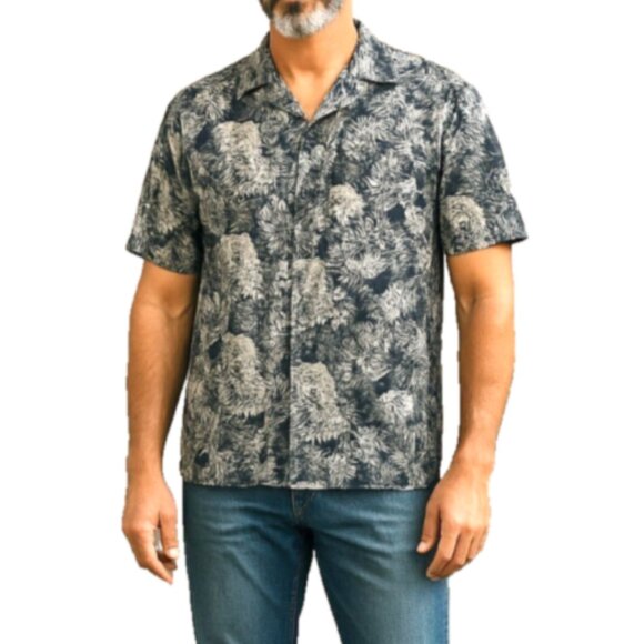 Harley-Davidson Hawaiian Shirt Men’s Size S Black Motorcycle Tropical Button Up - Picture 1 of 11